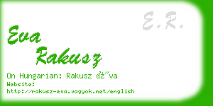 eva rakusz business card